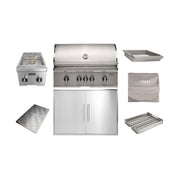 Coyote 36" SL Grill Package w/ Accessories - C3SL36+C3-DA2436+C3DB+CCVR36-BIG+CCHTRAY12+C3SLSIGRATE36V+C1GRDL