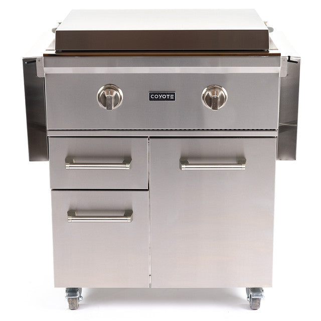 Coyote 30" Flat Top Grill with Cart - C1FTG30+C1FTCART 3