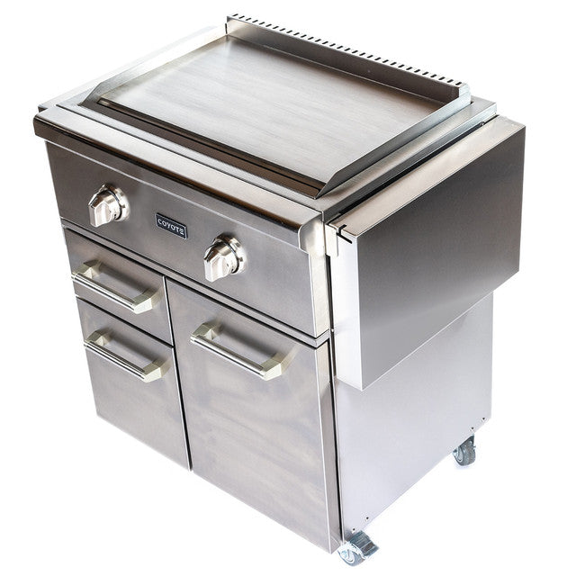 Coyote 30" Flat Top Grill with Cart - C1FTG30+C1FTCART 6