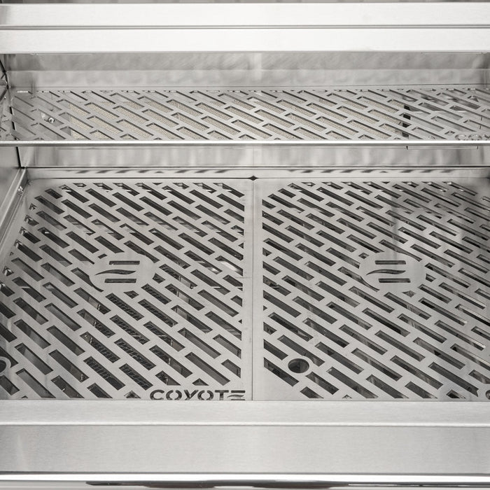 Coyote 30" SL-Series Grill Package - Includes SL-Series 30" Built-In Grill with Sear Zone & Rotisserie, 26" Double Access Door & Built-In Single Side Burner - C3SL30+CDA2426+C1SB 13