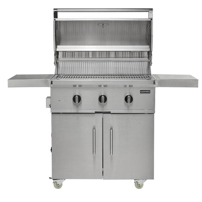 Coyote 34" CL-Series Grill Package - Includes C-Series 34" Built-In Grill, 31" Double Access Door & 12" Built-In Double Side Burner- C3C34+CDA2431+C1DB 11