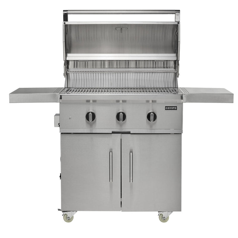 Coyote 34" C Grill Package w/ Accessories - In Griddle-C3C34+C3-DA2431+C3DB+CCVR3-BIG+CCHTRAY12+C3CSIGRATE34V+C1GRDL 11