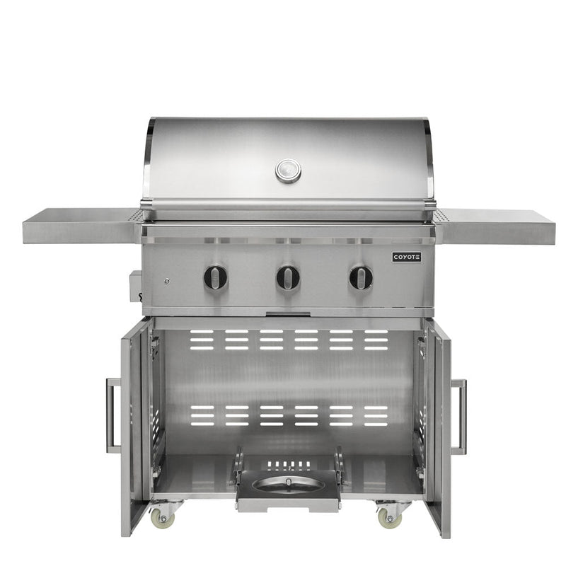 Coyote 34" C Grill Package w/ Accessories - In Griddle-C3C34+C3-DA2431+C3DB+CCVR3-BIG+CCHTRAY12+C3CSIGRATE34V+C1GRDL 9