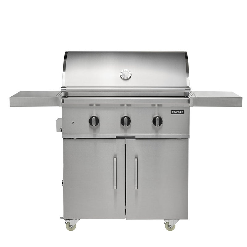 Coyote 34" C Grill Package w/ Accessories - In Griddle-C3C34+C3-DA2431+C3DB+CCVR3-BIG+CCHTRAY12+C3CSIGRATE34V+C1GRDL 10