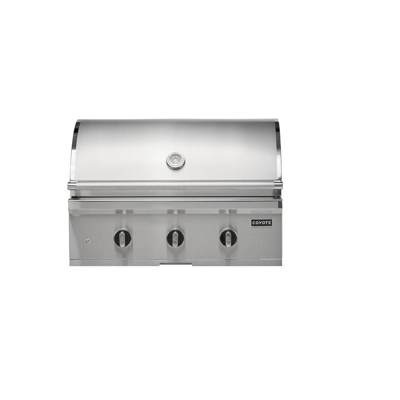 Coyote 34" C Grill Package w/ Accessories - In Griddle-C3C34+C3-DA2431+C3DB+CCVR3-BIG+CCHTRAY12+C3CSIGRATE34V+C1GRDL 1