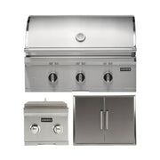 Coyote 34" CL-Series Grill Package - Includes C-Series 34" Built-In Grill, 31" Double Access Door & 12" Built-In Double Side Burner- C3C34+CDA2431+C1DB 
