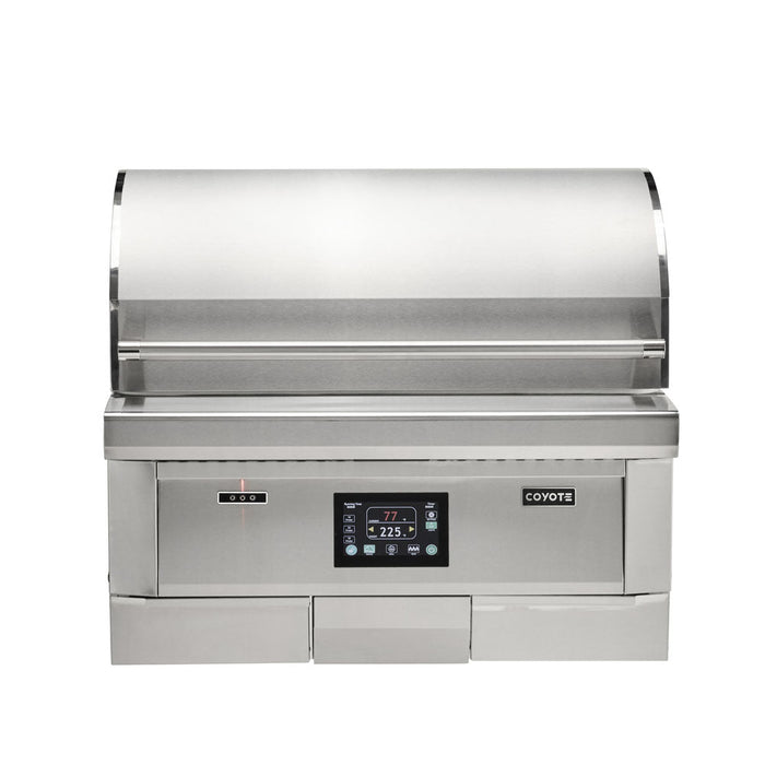 Coyote SL-Series 42" Ultimate Grill Package - Includes 42" SL-Series Grill, 36" Pellet Grill, 39" Double Access Door, Power Burner & 24" Outdoor Refrigerator - C3SL42+C2P36+C3-DA2439+C3PB+C124R-S - 23