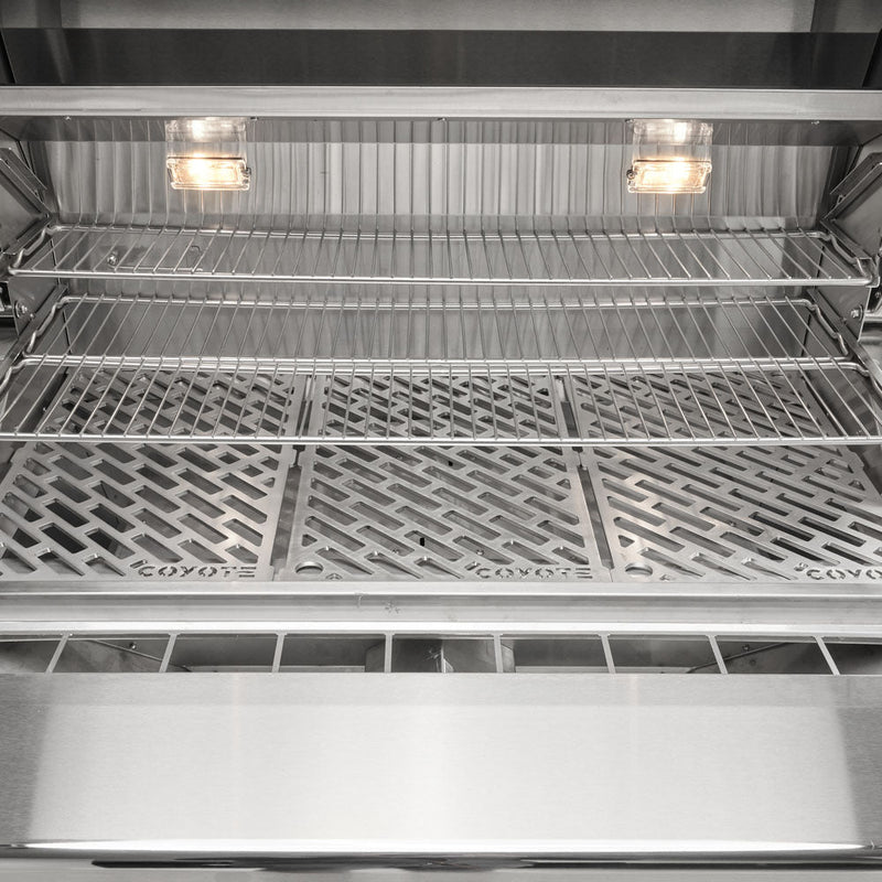 Coyote SL-Series 42" Ultimate Grill Package - Includes 42" SL-Series Grill, 36" Pellet Grill, 39" Double Access Door, Power Burner & 24" Outdoor Refrigerator - C3SL42+C2P36+C3-DA2439+C3PB+C124R-S - 58