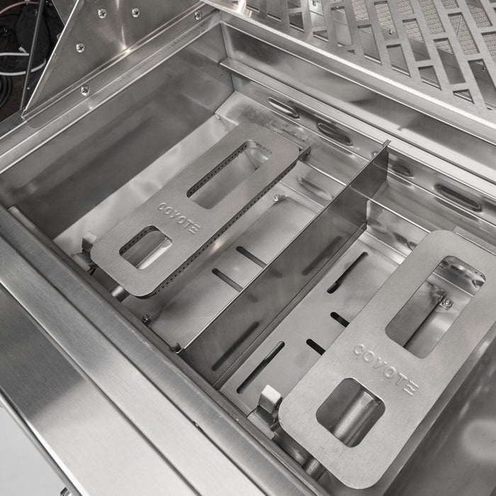 Coyote 36" SL-Series Grill Package - Includes SL-Series 36" Built-In Gas Grill with Sear Zone & Rotisserie, 36" Double Access Door - C3SL36+CDA2436