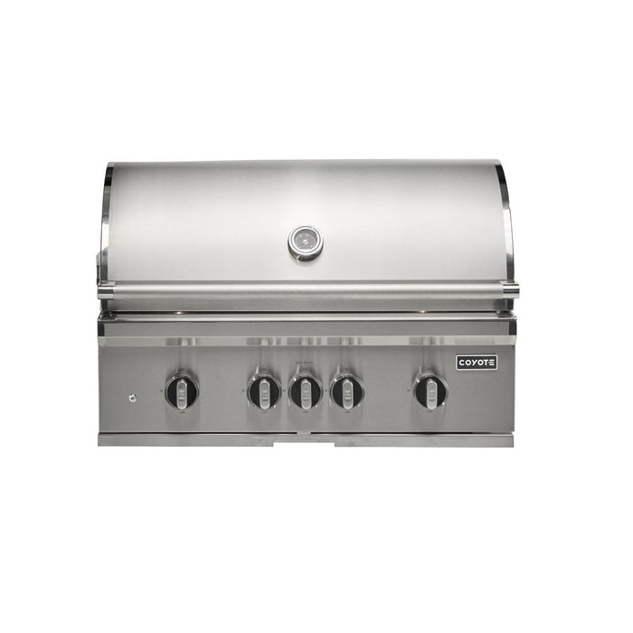 Coyote 36" SL-Series Grill Package - Includes SL-Series 36" Built-In Gas Grill with Sear Zone & Rotisserie, 36" Double Access Door & 12" Built-In Double Side Burner - C3SL36+CDA2436+C1DB 3