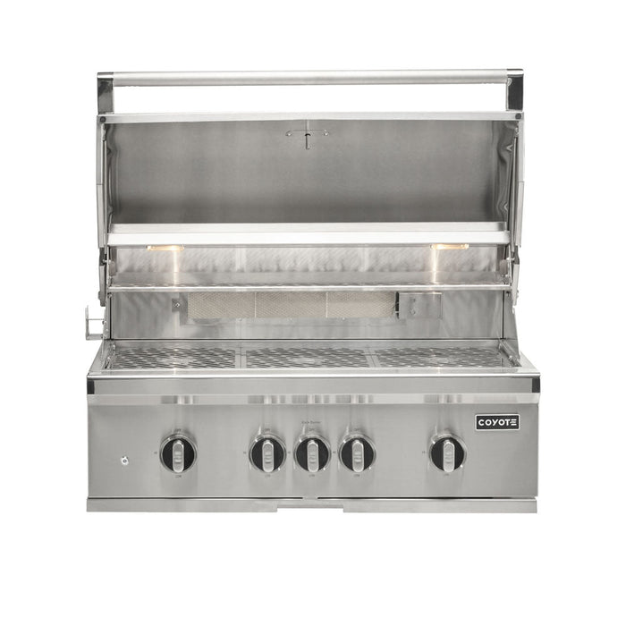 Coyote 36" SL-Series Grill Package - Includes SL-Series 36" Built-In Gas Grill with Sear Zone & Rotisserie, 36" Double Access Door & 12" Built-In Double Side Burner - C3SL36+CDA2436+C1DB 4
