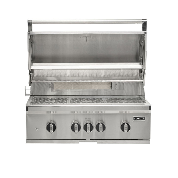 Coyote 36" SL-Series Grill Package - Includes SL-Series 36" Built-In Gas Grill with Sear Zone & Rotisserie, 36" Double Access Door & 12" Built-In Double Side Burner - C3SL36+CDA2436+C1DB 2