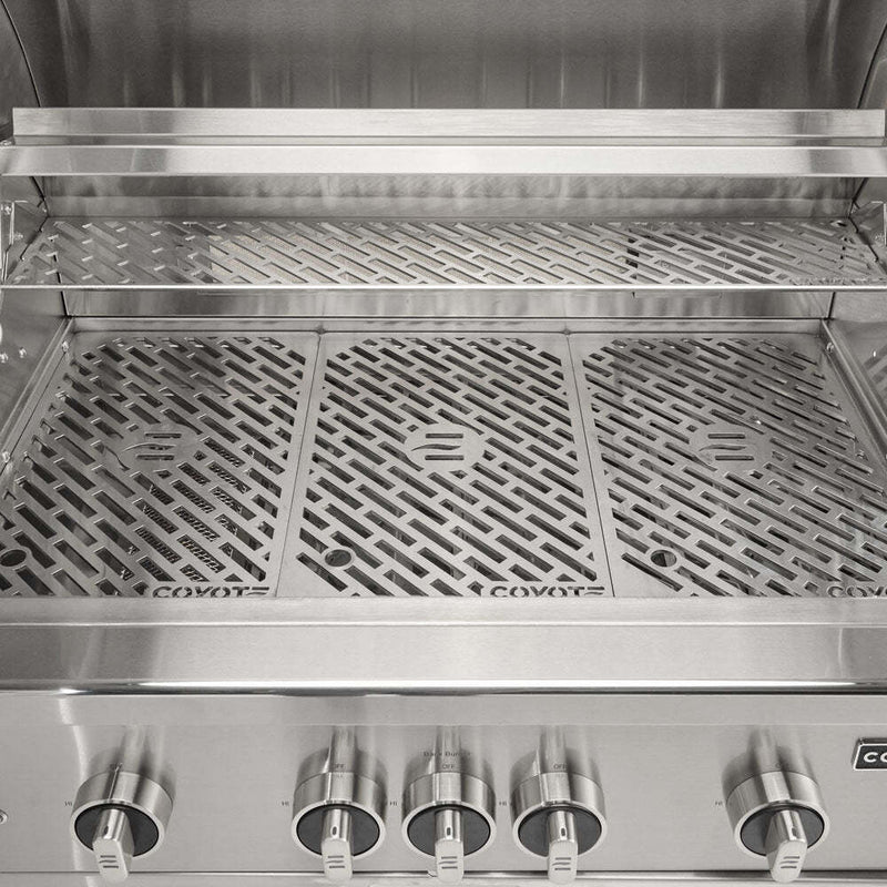 Coyote 36" SL-Series Grill Package - Includes SL-Series 36" Built-In Gas Grill with Sear Zone & Rotisserie, 36" Double Access Door & 12" Built-In Double Side Burner - C3SL36+CDA2436+C1DB 22