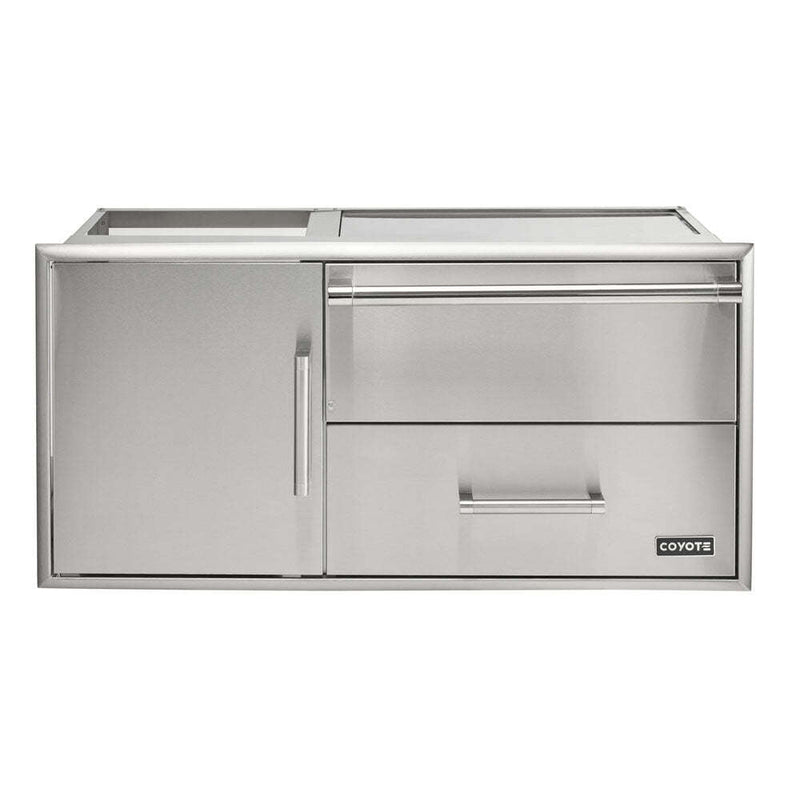 Coyote 42" Access Door With Storage & Warming Drawer Combo 2