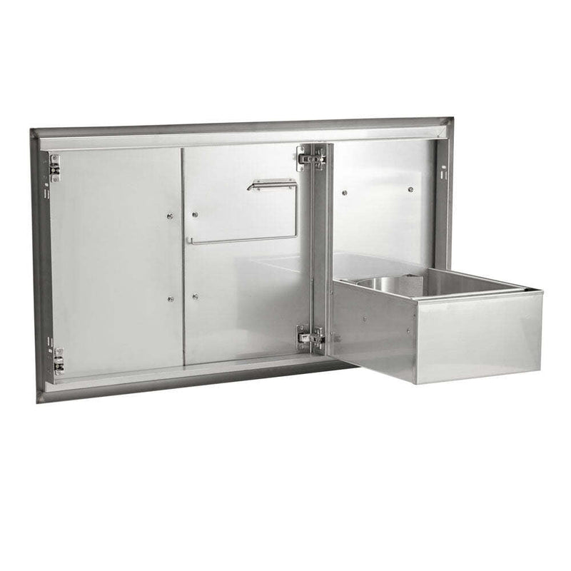 Coyote 45" Double Access Doors With Roll Out Trash 1