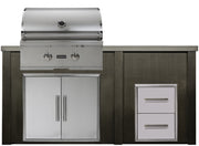 HAVEN 5.5 Ft Outdoor Kitchen Island w/ 2 Drawer Cabinet - HCOY66DRAW 