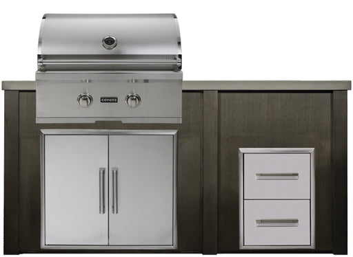 HAVEN 5.5 Ft Outdoor Kitchen Island w/ 2 Drawer Cabinet - HCOY66DRAW 