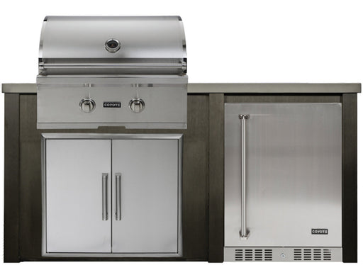 HAVEN 5.5 Ft Outdoor Kitchen Island w/ 24" Refrigerator - HCOY66REF 