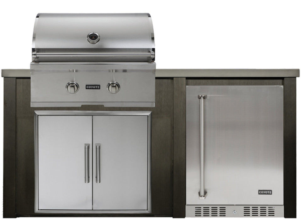 HAVEN 5.5 Ft Outdoor Kitchen Island w/ 24" Refrigerator - HCOY66REF 